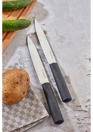Cooker Lüx Model Paslanmaz Çelik Doğrama Bıçağı Siyah Ckr3325 1 Adet Çelik