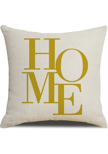 Kuzey Avrupa Geometrik Keten Yastık 50 50cm-11 Ekru