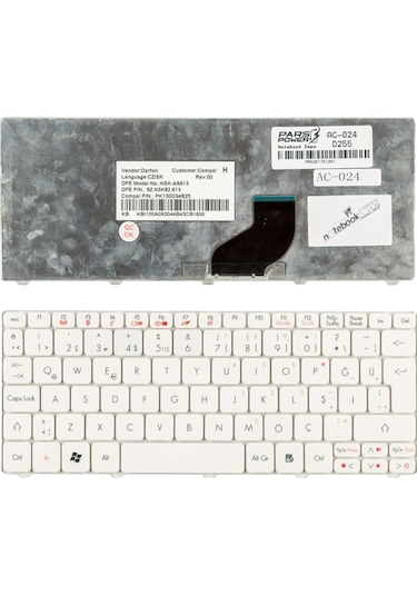 Packard Bell Dot _Se/W-003Tk, Dot S, Dot Se Notebook Klavye Beyaz N11.71740