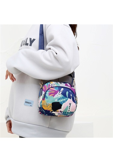 Casual Kadın Çiçekli Büyük Kapasiteli Omuz Çantası-küçük Elma Çok Renkli