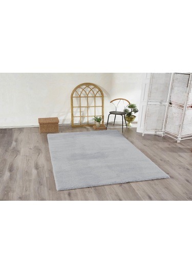 Jassrug Tavşan Tüyü Kürk Halı 80x120 Gri Gri