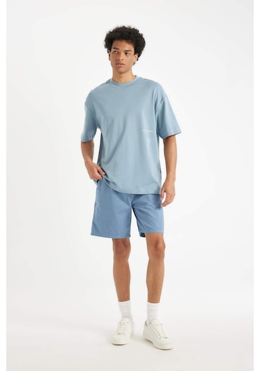 DeFacto Relax Fit Gabardin Bermuda Şort D4697AX24HSBE105