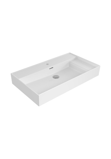 Bocchi Milano 1537-001-0126 Sağdan Etajerli Lavabo Parlak Beyaz 80 CM