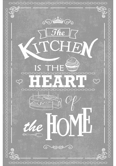 West Home Dijital Baskılı Yıkanabilir Kaymaz Taban Mutfak Halısı Wh 424 Grey