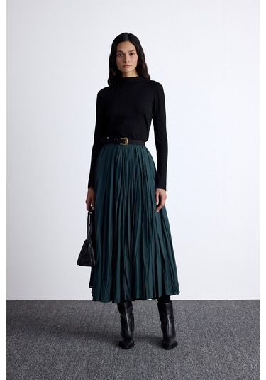 Pılıse Maxı Etek Yeşil Yeşil