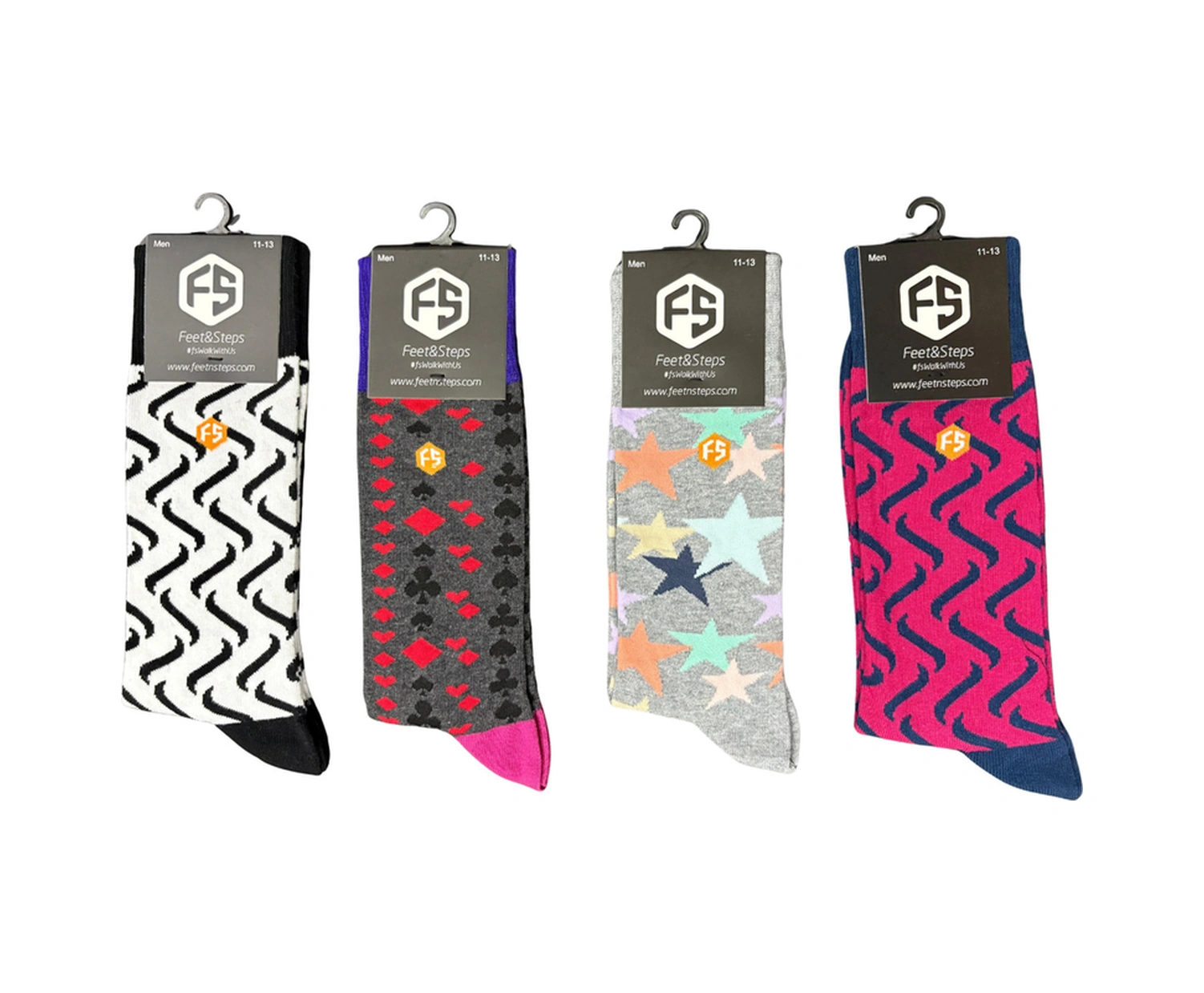 Erkek Renkli Desenli Pamuklu Günlük Çorap 11-13/2 Çok Renkli