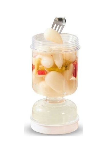 Pazly Türk Turşusu Ve Zeytinyağı İçin Pratik Süzgeçli 800ml Beyaz Plastik Kavanoz Beyaz