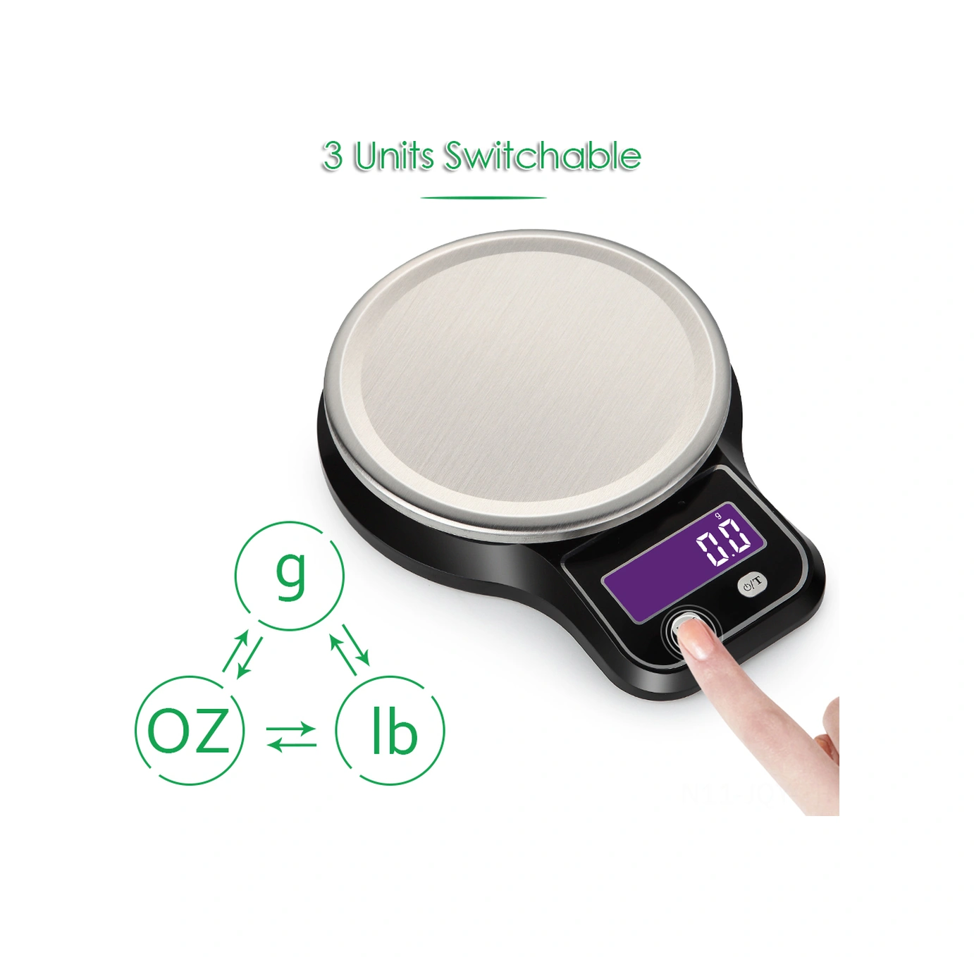 Youmex Ev Mutfak Dijital Terazi, Paslanmaz Çelik Tabla, 5kg/1g Hassasiyet, 770ml Kase, Lcd Ekran, Otomatik Kapatma, Siyah Pil Dahil Değil Siyah