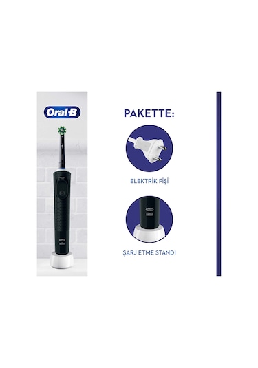 Oral-B Vitality Pro Şarjlı Koruma ve Temizlik Elektrikli Diş Fırçası Siyah