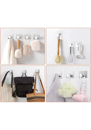 Ardini Kendinden Yapışkanlı Askılık Krom 07 Pakette 5 Adet Çok Renkli