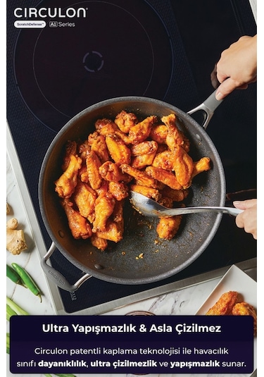 Circulon 34 Cm Wok Tava Gri