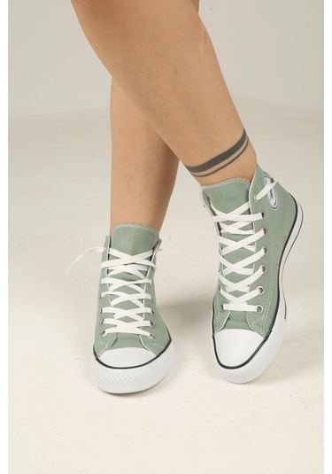 Bağcıklı Unisex Uzun Keten Ayakkabı-su Yeşili-118 Su Yeşili