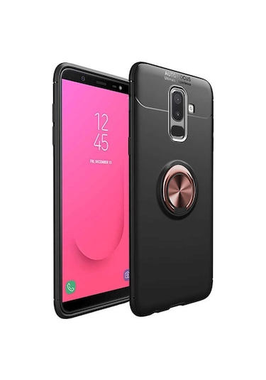 Samsung Uyumlu Galaxy A6 Plus 2018 Kılıf Yüzüklü Magnetli Ravel Case