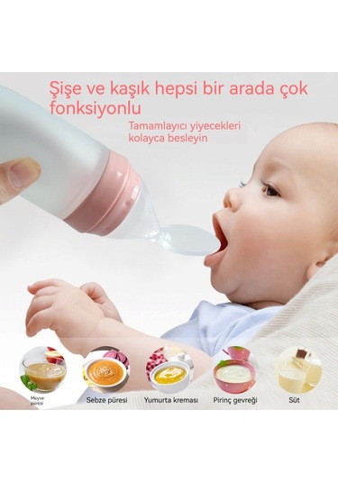 Aurora Bebek Tamlayıcıgıda Kaşığısılılmızpirinçezmesi Kaşık Pembe