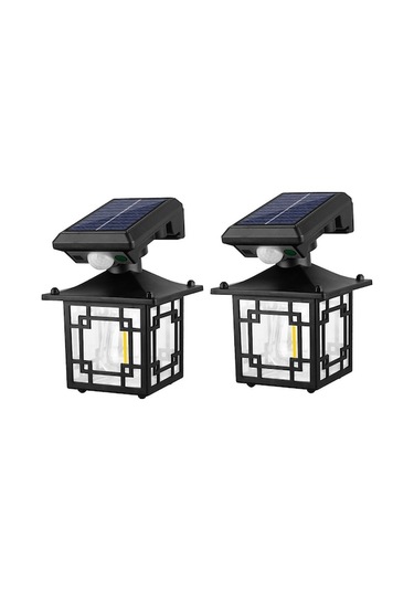 Novahub 2pcs Güneş Enerjili Duvar Lambası Ip65 Su Geçirmez Sokak Lambası Vücut Sensörü Yol Aydınlatma Bahçe Işıkları