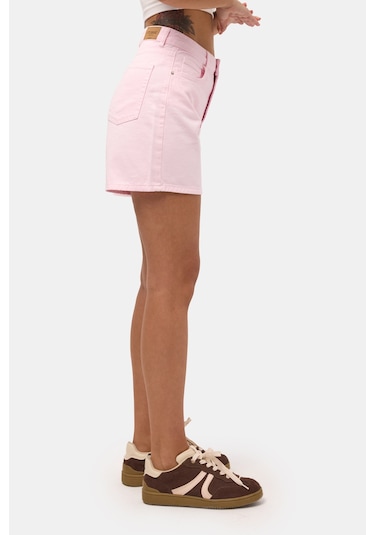 Itsbasic Kadın Light Pembe Diana 6s6-98 Relax Mom Fit Denim Şort