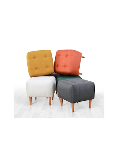 Lorencehome Tomp Puf - Krem / Lorence Home