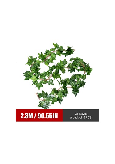 Wezone Yapay Sarmaşık Yaprakları - 5'li Set Dekoratif Plastik Duvar Asma Bitkisi 90cm