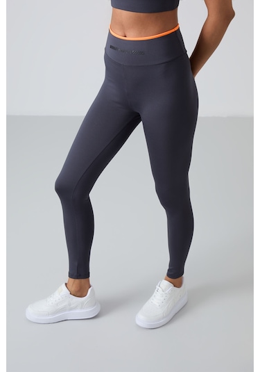 Tommylife Antrasit Esnek Standart Fit Performans Kadın Tayt Takım - 95333