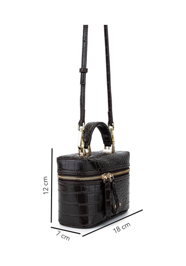 Tamer Tanca Kadın Suni Deri Kahverengi El Çantası 1178 4005 Bn Cnt Sk25-26 Acı Kahve Kroko Kahverengi