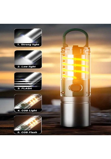 Kensun Yy-024 Şarj Edilebilir Askılı 30w P50 Led Kamp Işığı Çok Renkli