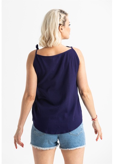 Askılı Şile Bezi Atiye Bluz Mor Mor