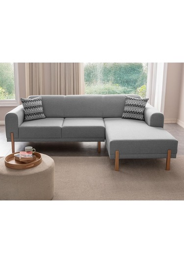 Mocha Sırt Mekanizmalı Köşe Koltuk Takımı Gri