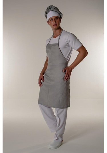 Siyah Piyedepul Aşçı Ve Mutfak Askılı Önlük-Siyah