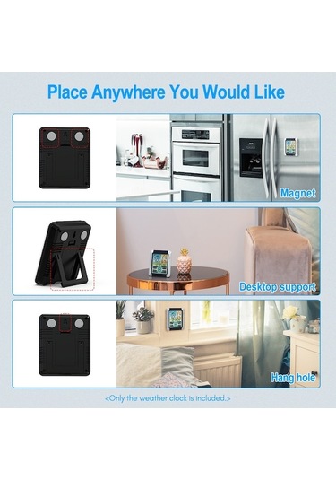 İç Ve Dış Sıcaklık Ve Nem Ölçer Renkli Geniş Ekran Termometre Elektronik Çalar Saat