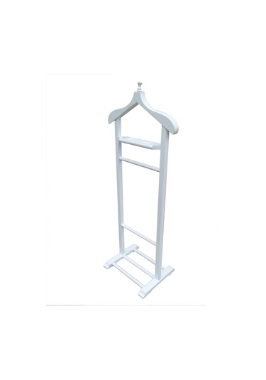 Dilsiz Uşak Ahşap Tek Tepeli Beyaz Lake Askılık Ahşap Kayın Ağac Beyaz