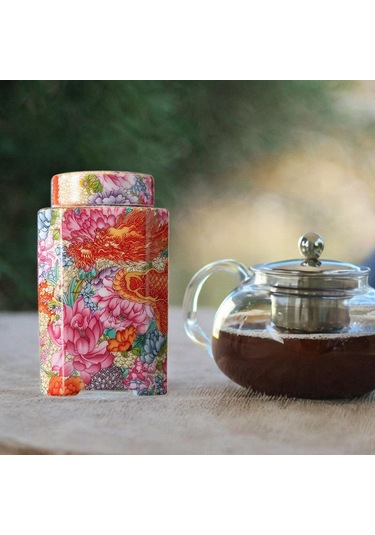 Homyl Seramik Çay Kutu Porselen Zarif Yemek Masası Ev Ofis Stil B