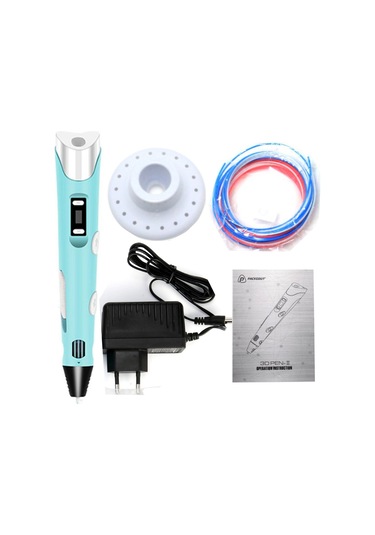 Mavi 3D Kalem Yazıcı+25 Renk 100 Metre (25X4Metre) Pla Filament