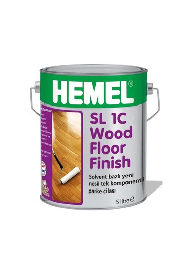 Hemel Sl 1c Wood Floor Finish İpek Mat 5 Lt Parke Cilası Solvent Bazlı