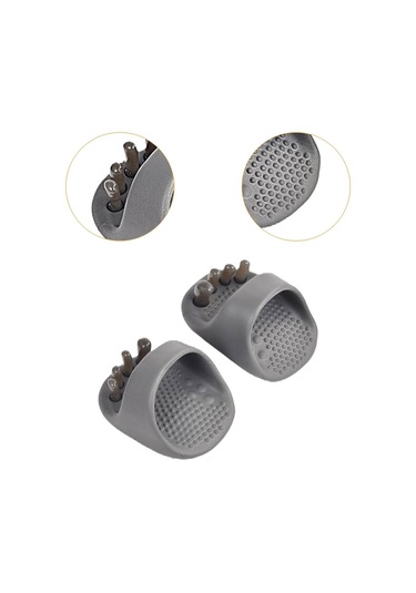 Suntek 2 Adet Akupresür Ayak Masaj Terliği Ayırıcı Ev Ofis Gri Gri