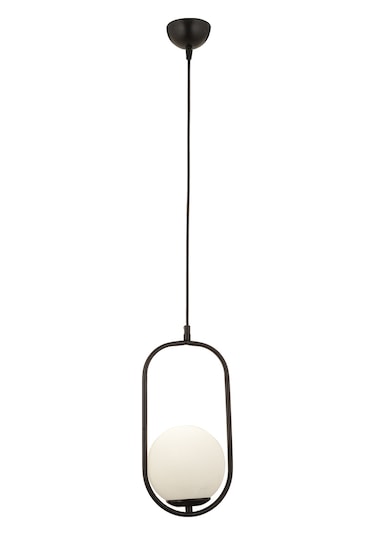 Lorin Tekli Siyah Sarkıt Beyaz Camlı Modern Sarkıt Mutfak Salon Sarkıt Avize