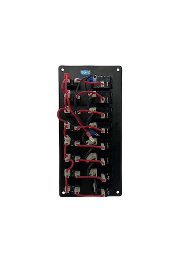 Tekne Karavan 8li Sigorta Paneli Otomatik - Marin Sigorta Paneli Siyah