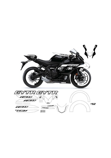 Yamaha Yzf R7m White Sticker Set Çok Renkli