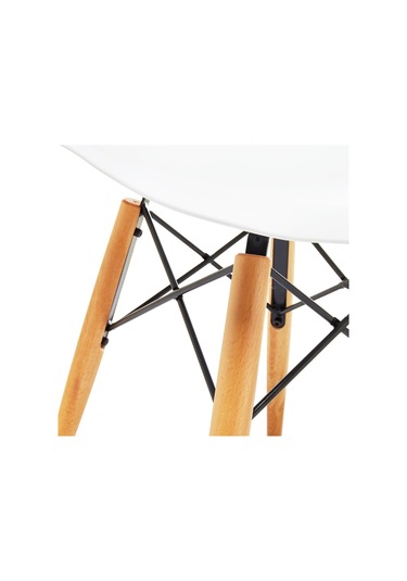 Seduna Beyaz Eames Sandalye | Natural Ahşap Ayaklı | 4 Adet-Beyaz