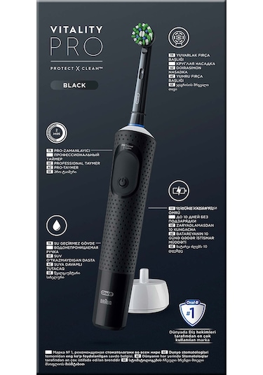 Oral-B Vitality Pro Şarjlı Koruma ve Temizlik Elektrikli Diş Fırçası Siyah