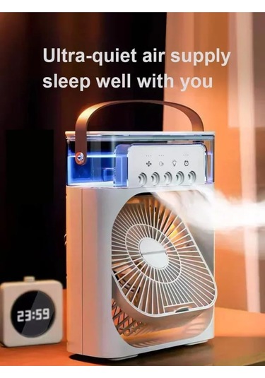 Buharlı Hava Soğutucu, Taşınabilir Portatif Klima Buzlu Vantilatör 5 Sprey Delikli İle Renkli