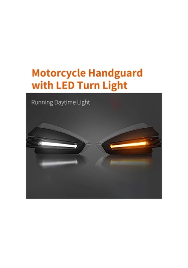 Geeroyoo Motorcycle Universal 22mm Ppl护手罩 Led转向信号灯 防风防水 橙色防摔保护配件