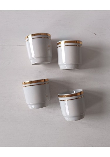 Nurantik Bavaria Antika Yumurtalık 4lü Set Küçük Boy Beyaz