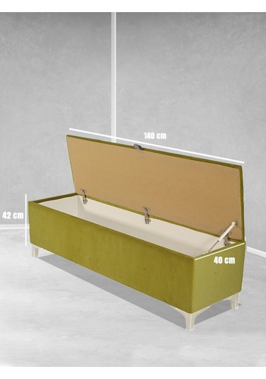 Vetra V2 Sandıklı Puf  Hardal Dilimli Model Sandıklı Bench Puf - Sandıklı Yatak Ucu Bankı