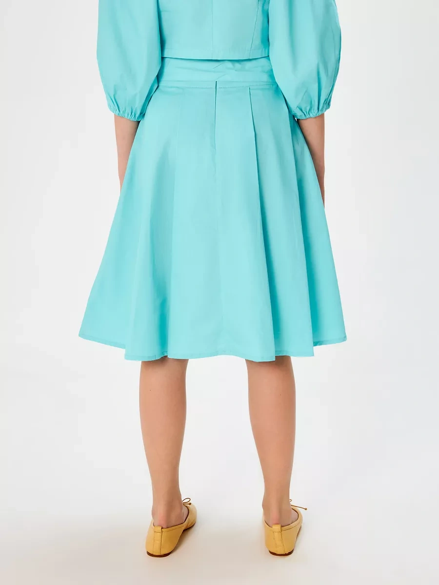 Acoola Kıvrımlı Kemerli Uzun Şık Etek 215004008 Turkuaz