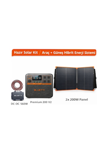 Bluetti Premium 200 V2 Max Hibrit Enerji Sistemi