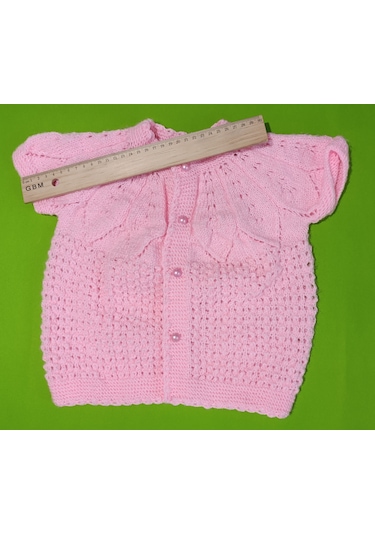 Tovyamade El Örgüsü Bebek Ceket Pembe Renk Pembe