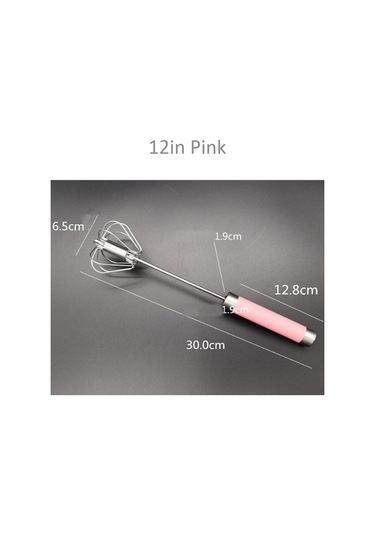 Yasammerkezi 12 Inç Pembe Tarzı Yarı Otomatik Yumurta Çırpıcı Paslanmaz Çelik Yumurta Çırpma Manuel El Ahşap