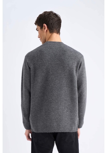 DeFacto Relax Fit Bisiklet Yaka Triko Kazak E8390AX24CWAR4