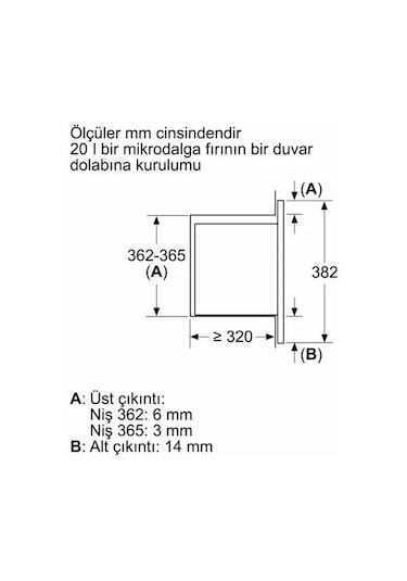 Bosch BFL623MG3 20 LT Ankastre Mikrodalga Fırın Inox