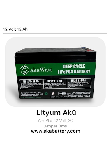 Akawatt Lityum Akü 12v 12ah Lityum Lifepo4 Batarya
